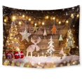 thumbnail image 1 of Tapiz navideño para colgar en la pared, árbol de Navidad dorado, reno, copo de nieve, estrellas, arte de pared, manta decorativa para dormitorio infantil, 150x200cm, 1 of 5