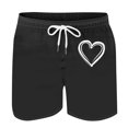 thumbnail image 3 of Aueoeo Men Hawaiian Beach Shorts Heart Love Printed Plus Size Shorts Drawstring Casual Quick Dry Shorts Lightweight Soft Shorts With Pocket L, 3 of 4