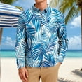 thumbnail image 2 of zfhfof Hawaiian Shirt for Men Long Sleeve Button Down Shirts Tropical Floral Print Casual Beach Vacation Summer Party Shirt with Chest Pocket, 2 of 7