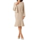 thumbnail image 2 of Conjunto de vestido de dos piezas Inspire Chic para mujer, vestido sin mangas y blazer corto, talla XL, color beige, 2 of 6