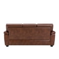 thumbnail image 2 of Fortmok Leather Couch, Modern PU Sofa Upholstered Comfy 3 Seater Living Room Furniture for Apartment, Office, Lounge Room, Brown, 2 of 9