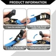 thumbnail image 6 of Unique Bargains Ratchet Tie Down Straps Adjustable 800kg 1000cm/393.70" 1 Pcs Blue, 6 of 7