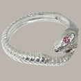 thumbnail image 3 of LBG British Made 14k White Gold Natural Opal & Ruby Womens Band Ring - 33 size options - Size 5, 3 of 6