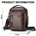 thumbnail image 2 of Leather Man Purse Shoulder Bag,Small Mens Crossbody Messenger Bags for Work,Men Satchel Handbag Leather Multi-Functional Stylish Crossbody Bag - Dark Brown, 2 of 7