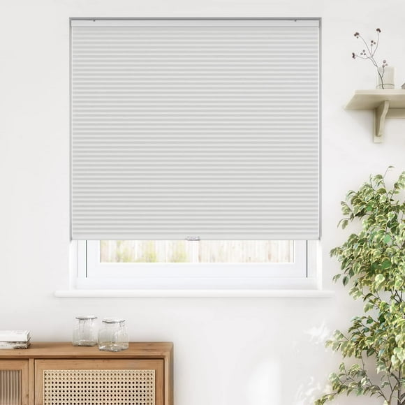 ZZDEW Cordless Cellular Shades, Blackout Room Darkening Custom Cut to Size Honeycomb Shades Pleated Blinds for Windows, White Blackout-white Custom Size