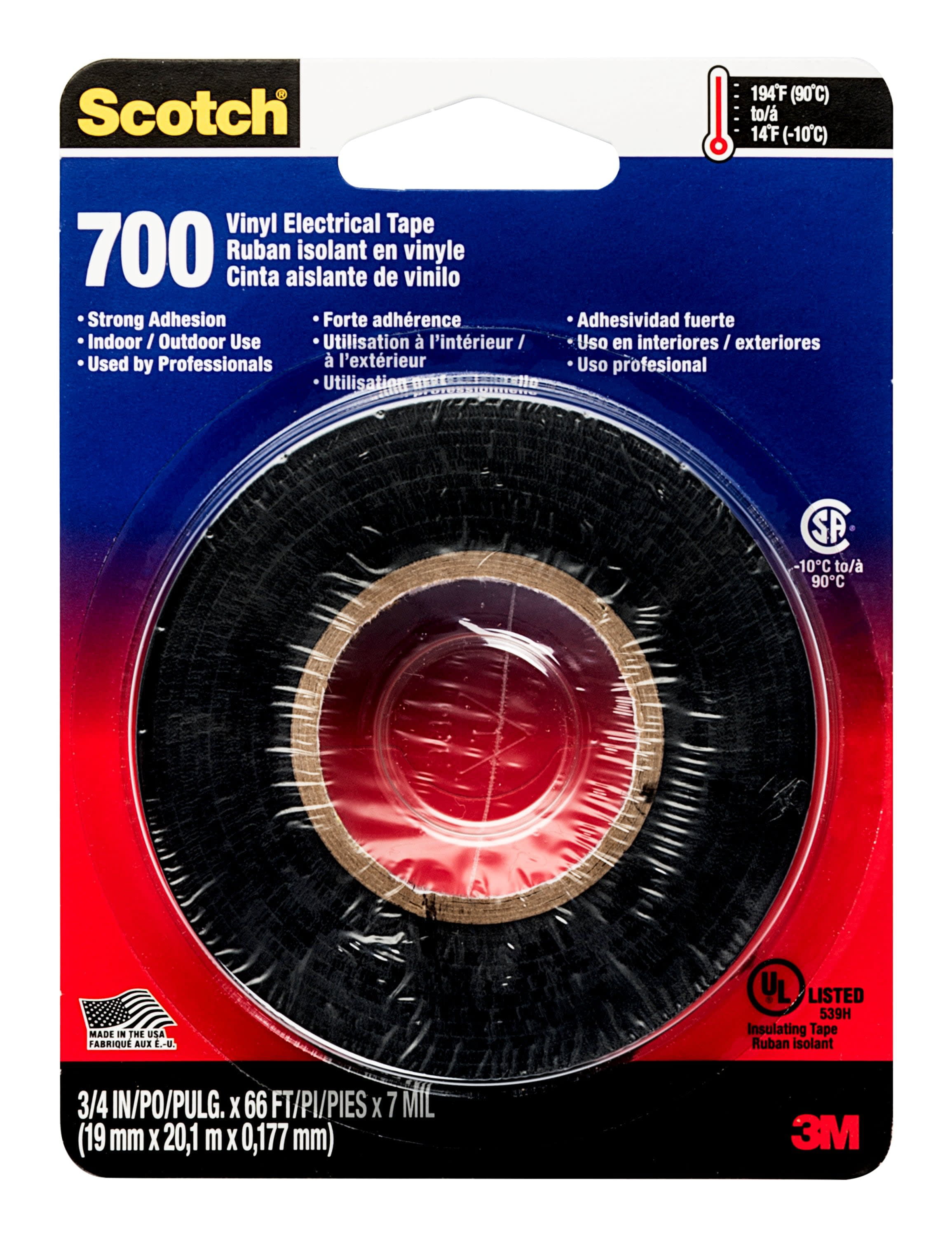 Scotch 700 Electrical Tape 66 ft Electrical Tape Interior Exterior Protective 
