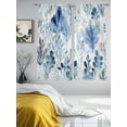 thumbnail image 3 of Blue Botanical Sheer Curtains 72 Inch Length 2 Panels Set, Vintage Impressionist Style Watercolor Voile Window Treatment Rod Pocket Curtains Sheers Drapes for Bedroom/Living Room/Kitchen 52"x72"x2, 3 of 7
