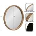 thumbnail image 3 of Kate and Laurel Stallworth Decorative Textured Round Mirror, 30 Inch Diameter, Light Natural, Coastal Ornate Circle Mirror with Carved Detail Design for Bathroom Mirror for Over Sink, 3 of 8