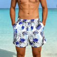 thumbnail image 2 of FAWUUDO Sports Shorts for Men Adjustable Waist Drawstring Loose Fashionable Print Shorts Beach Running Straight Shorts XL C-Multicolor, 2 of 9