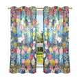 thumbnail image 2 of Midsummer Flowers Blackout Curtains Thermal Insulation 63 inch Grommet for Bedroom Living Room Bathroom Kitchen Windows 2 Pack, 2 of 6