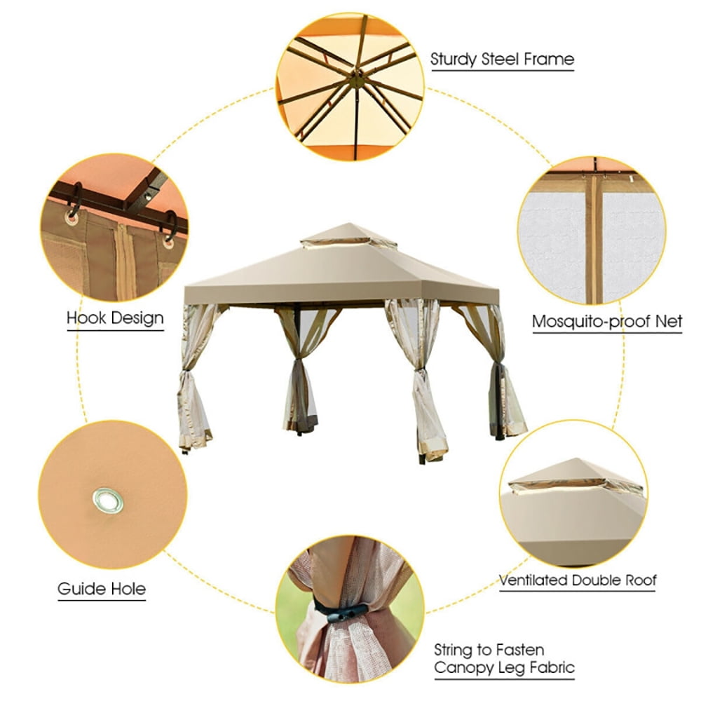 Aimee Lii Outdoor 2-Tier 10 Feet x 10 Feet Screw-free Structure Shelter Gazebo Canopy, Outdoor Canopy Aimee Lii Outdoor 2-Tier 10 Feet x 10 Feet Screw-free Structure Shelter Gazebo Canopy, Outdoor Canopy