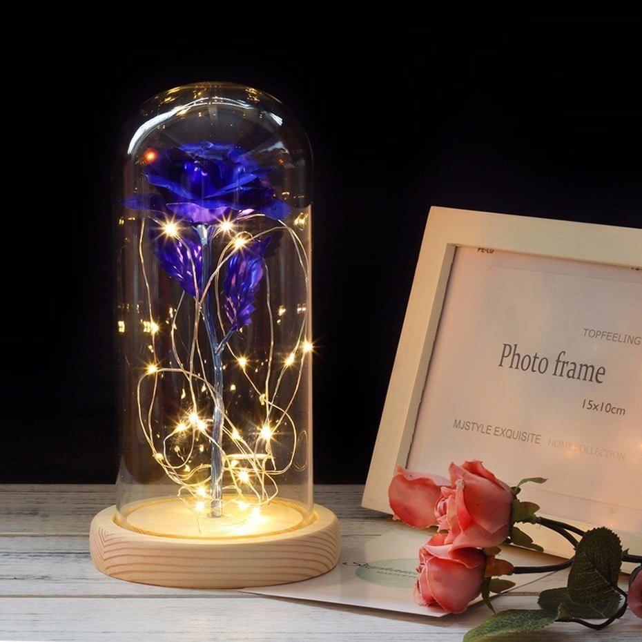 Beauty and The Beast Rose LED Light Wedding Party Birthday Valentine'S Day Gift 