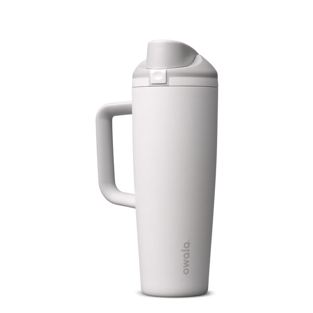 Vaso Térmico Owala FreeSip 887 ml Acero Inoxidable Gris Blanco
