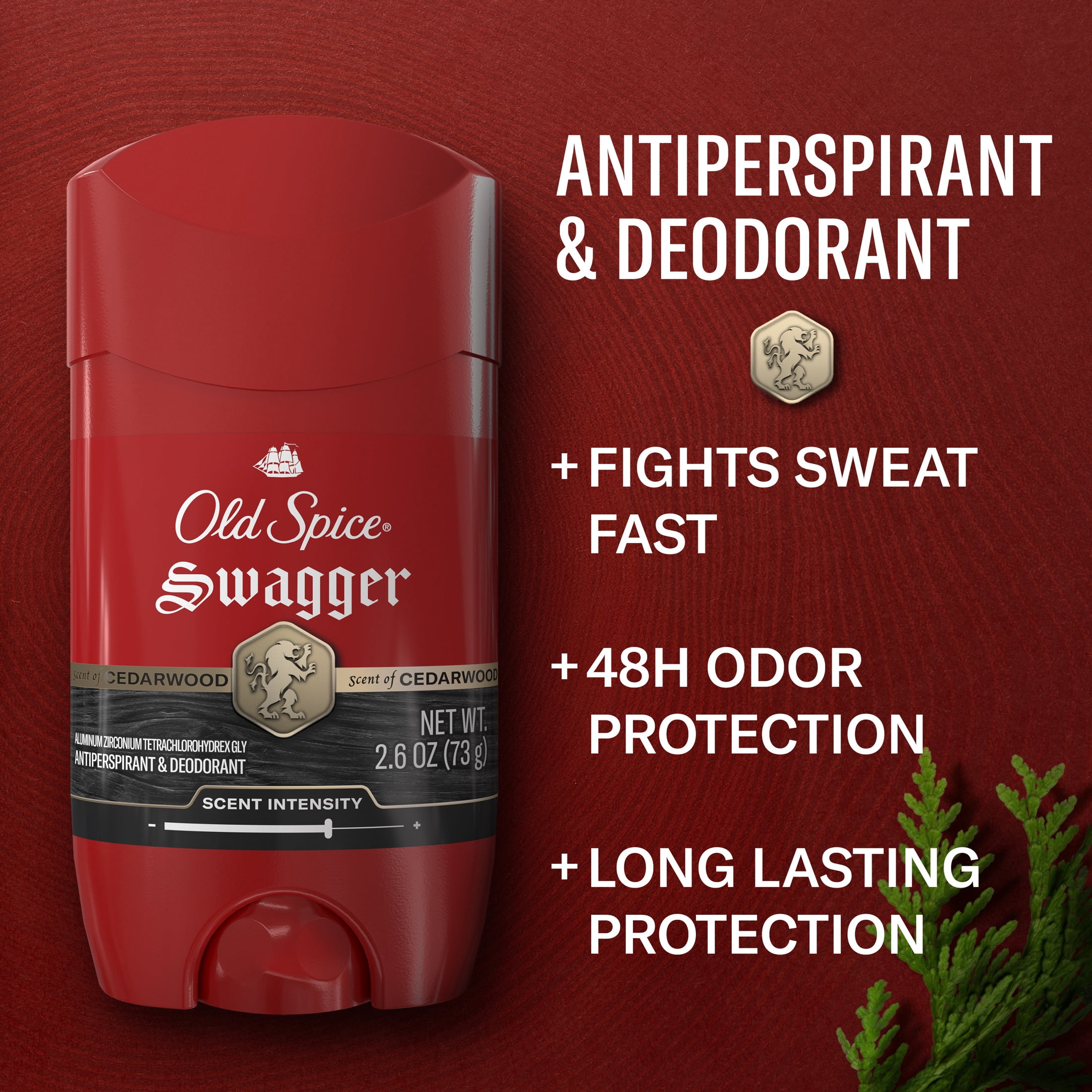 Old Spice Red Collection Invisible Solid Antiperspirant for Men, Swagger Scent, 2.6oz