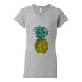 thumbnail image 2 of Wild Bobby, Trendy Tropical Pineapple, Fashion, Women Standard V-Neck Tee, Heather Grey, Large, 2 of 4