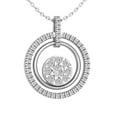 thumbnail image 4 of Araiya 10K White Gold Round Diamond Two Circle Pendant with Sterling Silver Chain Necklace (1/2 cttw, I-J Color, I2-I3 Clarity), 18", 4 of 5