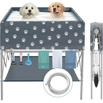 Dog Bathtub and Folding Dog Washing Station for Bathing Shower and Grooming,Dog Washing Station for Home with Lager Space Suitable for Small, Medium, Large Pet Dog Indoor, Outdoor