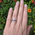 thumbnail image 4 of 18k Rose Gold Plated 5 Eternity Stacking Ring Set - Five Ring Stacking Set -Cubic Zirconia Cool Stacking Set (FINGER SIZE 7), 4 of 5