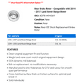 thumbnail image 2 of Rear Brake Rotor - Compatible with 2014 - 2017 Land Rover Range Rover - Power Stop, 2 of 2