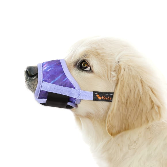 Bozal de perro con estampado de nailon suave a la moda para perros, color morado M