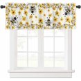 thumbnail image 2 of Summer Curtain Valances for Windows, Plants Sunflowers Bee Honeycomb Yellow Rod Pocket Valance Window Treatments Short Curtains for Kitchen Bathroom Living Room, 2 of 6