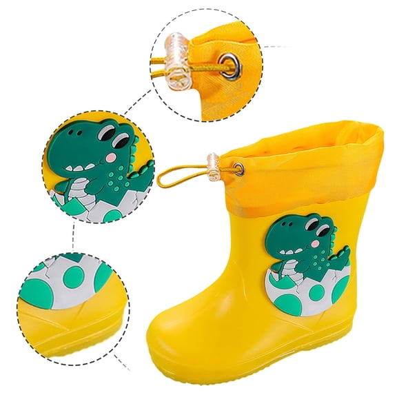 Shadoumai Children Female Elastic Mouth Children's Rain Boots Textured Soles Non Slip Light Comfortable Rain Shoes For Primary School Students