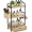 Light Brown, variant on 3-Tier Bathroom Counter Organizer with Drawer, Wooden Vanity Skincare Storage Shelf with Thickened Metal Frame, Countertop Shelf with Basket & Hooks for Makeup Organization, Light Brown