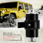 Inline f uel Filter 30 Micron High Flow Aluminum Inline f uel Filter With AN6/AN8/AN10 Bracket