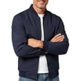 thumbnail image 3 of Men's Casual Bomber Jacket Business Stand Collar Solid Color Casual Baseball Jacket Winter Fall Versatile Short Windbreaker Jacket with Zipper Pockets, 3 of 6