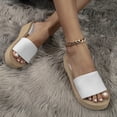 thumbnail image 2 of Rokment Women's Platform Wedges Dress Slippers for Indoor Outdoor Fashion Casual Beach Chunky Memory Foam High Heels Slip on Slides Sandals White Size 6, 2 of 6