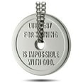 thumbnail image 2 of Women's Stainless Steel Weight Plate Necklace-Luke 1:37 by Shields of Strength, 2 of 4