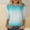 Blue, variant on Idoravan Long Sleeve Shirts for Women Women's Fashion Printed T-shirt Mid-length 3/4 Sleeves Blouse Round Neck Casual Tops