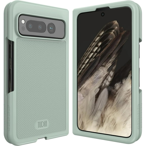 TUDIA MergeGrip V2 Google Pixel Fold Case 2023 Enhanced Fit Snap On Case - Green Lily