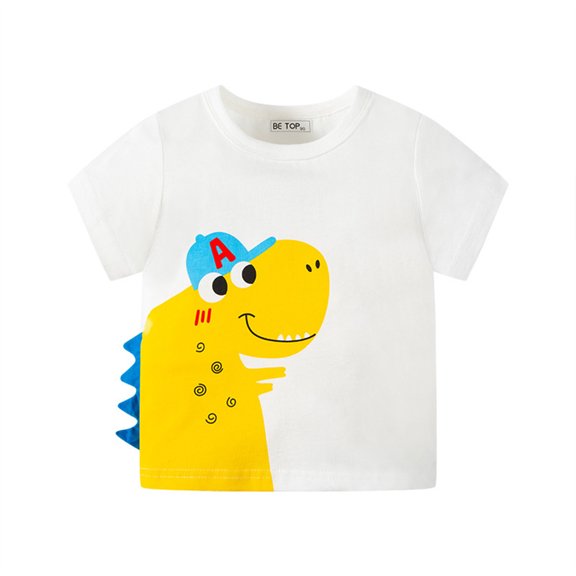 Summer Savings! TAGOLD Toddler Girls Boys Summer Blouses Tops,1-8 Years Summer Children's Dinosaur Short Sleeved T-shirt For Boys Top