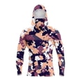 thumbnail image 2 of Men's UPF 50+ Sun Protection Hooded Shirt with Integrated Face Cover Long Sleeve Lightweight Rash Guard Shirts M Purple, 2 of 4