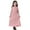 hwj# Pink531, variant on Huowey Girls Elegant Dresses 3/4 Sleeve Round Neck Maxi Dress For Teen Girls High Waist Casual Party Wear Comfortable Dailywear,Pink,3-4 Years