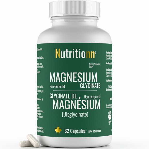 Magnesium Glycinate Supplement - Pure Chelated Bisglycinate - 62 Capsules - Nutritionn