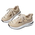 thumbnail image 4 of Zapatillas deportivas con plataforma y cuña para mujer, cómodas, con cordones, informales, de suela gruesa, para viajes y caminatas., 4 of 7