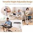 thumbnail image 4 of Favory Rolling Desk Adjustable Height,Portable Laptop Desks,Small Standing Desk with Wheels for Home Office-Wood, 4 of 17