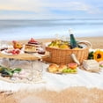 thumbnail image 2 of Cesta de picnic STBoo para 2 personas con mesa para vino y bolsa nevera beige, 2 of 9
