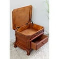 thumbnail image 3 of International Caravan Windsor Storage Vanity Stool in Walnut Stain, 3 of 3