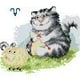 thumbnail image 2 of Cuadros Decorativos Kit de animales bordados DIY con estampado de gato gordo de punto de cruz parcial de 14 quilates (DA636) DQrwqpou Nuevos Originales, 2 of 9