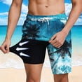 thumbnail image 2 of Thousandth Men's 2 in 1 Swim Trunks with Compression Liner Quick Dry Board Shorts Breathable Elastic Drawstring Beach Pants for Swimming Surfing, 2 of 8