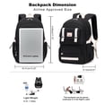 thumbnail image 5 of 17" Travel Backpack Carry On Laptop Backpack Overnight Bag Weekender Bag Casual Daypack for Women Men College - Black, 5 of 6