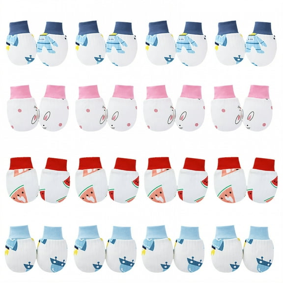 TELOLY 16 Pairs Baby Mittens,Cotton Baby Mittens Newborn,Mittens for Newborn Baby Boy,Style1