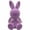 Purple #007, variant on Easter Flocked Bunny Decor, Cute Plush Rabbit Ornament with Satin Bow, Vibrant Colors for Spring Table Centerpieces, Easter Egg Hunts & Gift Giving