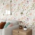 thumbnail image 3 of VEELIKE Wildflowers Floral Wallpaper Removable Pink Floral Peel and Stick Wallpaper for Girl's Bedroom Vintage Flower Wall Mural for Living Room Nursery 17.7"x118" Self Adhesive Vinyl Contact Paper, 3 of 9
