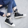 thumbnail image 3 of Zapatillas de deporte planas para mujer, zapatos Unisex de PU y lona con cordones, punta redonda, cómodas, de talla grande 35-44, con plataforma, a estrenar, clásicas, 3 of 5