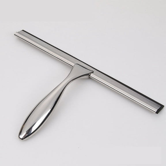 ROMANSENTIAL Stainless Steel Squeegee for Shower Door and Bathroom Wall 1Pack Silver