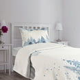 thumbnail image 5 of Ambesonne Winter Quilted Bedspread Set 2 Pcs, Deer Pine Trees Xmas, Twin Size, Blue White, 5 of 6